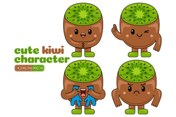 Cute Kiwi Mascot Vector Pack 02: A Versatile Design Resource
