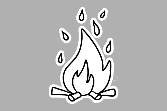 Hand-Drawn Campfire: A Versatile Design Asset for Modern Creatives