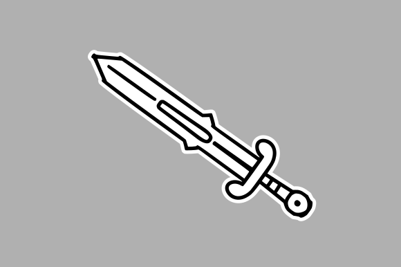 Hand-Drawn Royal Sword: A Versatile Design Asset for Creative Professionals