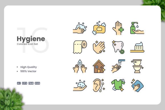 Hygiene Colored Icons for Every Need