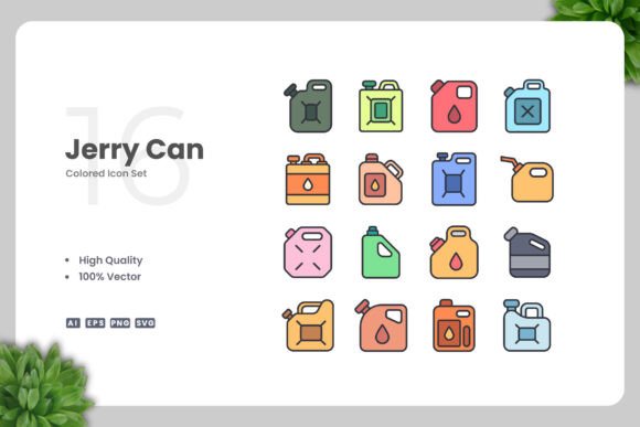Jerry Can Colored Icons for Every Project