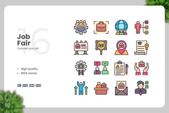 Job Fair Colored Icons: A Strategic Tool for Visual Communication
