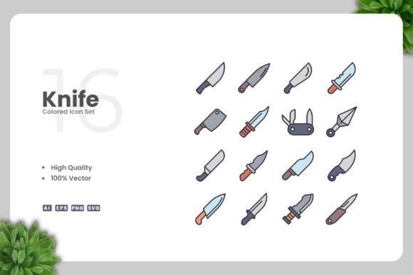 Knife Colored Icons: A Versatile Design Solution for Modern Projects