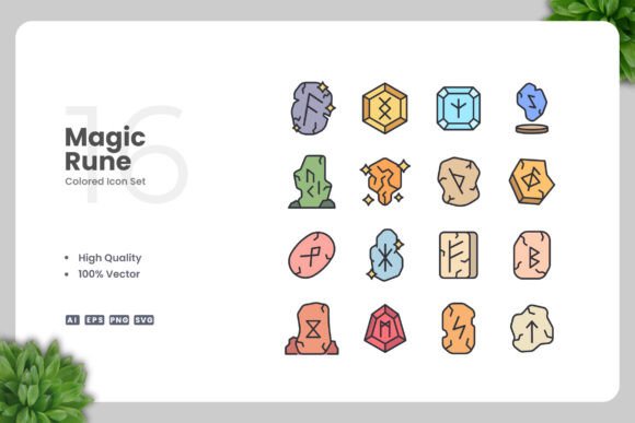 Magic Rune Colored Icons: A Versatile Design Solution for Modern Creatives