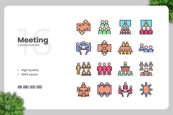 Meeting Colored Icons: Simple and Clean Design