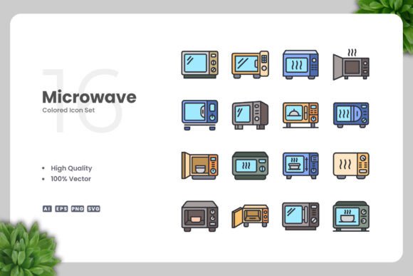 Microwave Colored Icons: A Versatile Design Solution for Modern Projects