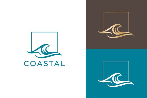 Modern Coastal Logo Wave Square Frame: A Fresh Take on Corporate Identity