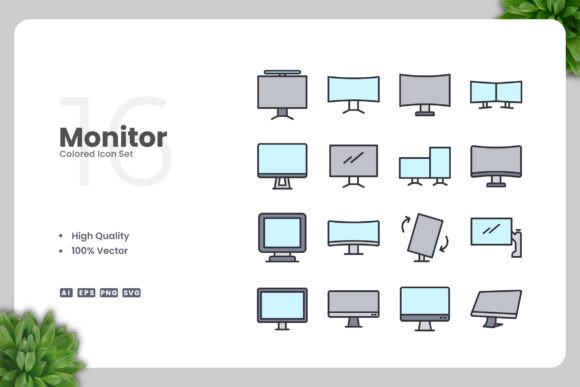Monitor Colored Icons for Clear Communication