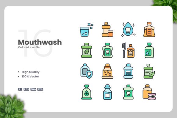 Mouthwash Colored Icons: A Versatile Design Solution for Modern Projects