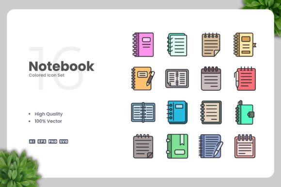Notebook Colored Icons: A Versatile Design Tool for Every Project
