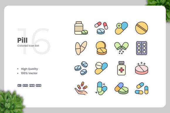 Pill Colored Icons: Simple and Clean Design for Every Project