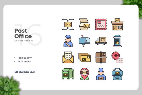 Post Office Colored Icons