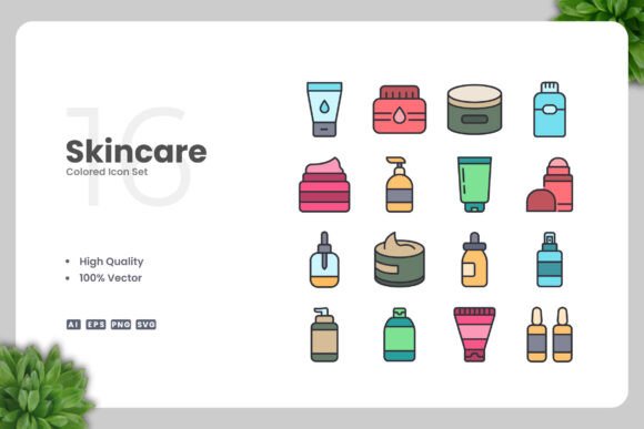 Skincare Colored Icons: A Versatile Design Solution for Modern Projects