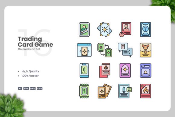 Trading Card Game Colored Icons: A Versatile Design Solution for Modern Creators