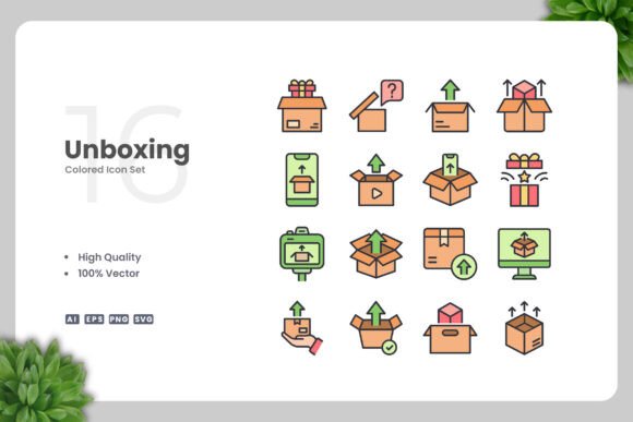 Unboxing Colored Icons and Simple and Clean Design